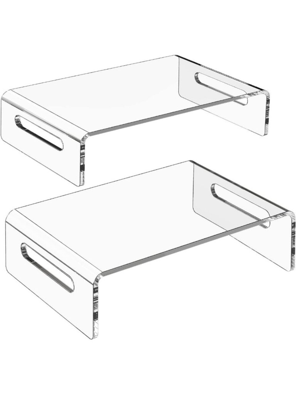 2-Pack Acrylic Monitor Stand Riser for Computer, Adjustable Height & Stylish - Picture 1 of 6